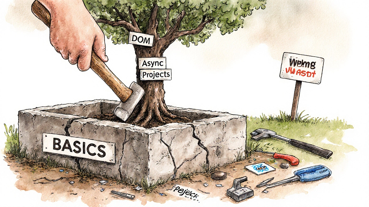 Fundament des Lernens wird stabilisiert, während fortgeschrittene Werkzeuge danebenliegen.