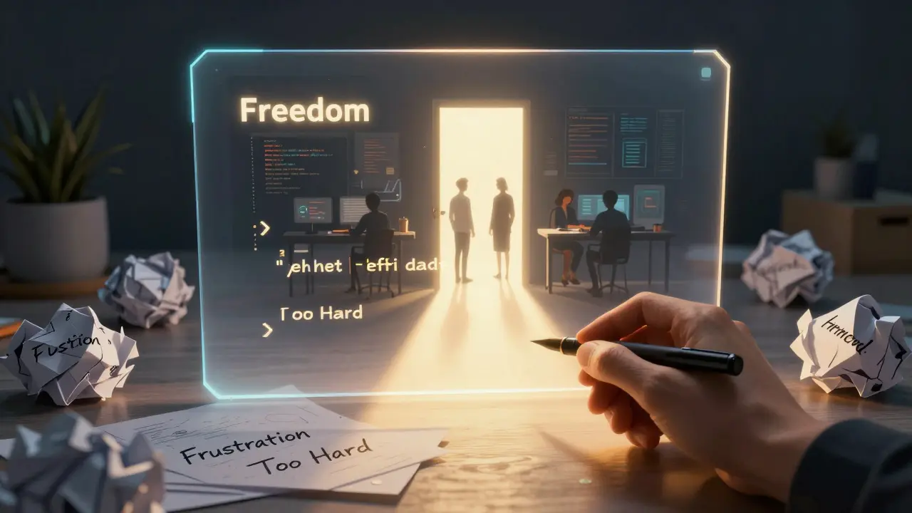 Hand schreibt Python-Code, der einen goldenen Weg zu einer Tür der Freiheit eröffnet.