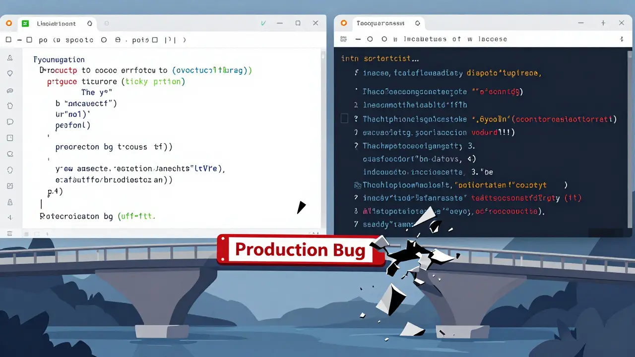 Vergleich von TypeScript mit klaren Typen und JavaScript mit sich ändernden Variablentypen, das zu einem Fehler führt.